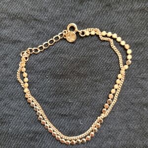 Jane Street New York Rose Gold .925 Sterling Silver Double Srrand Bracelet. NIB